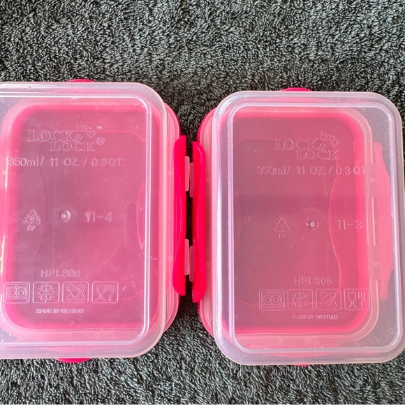 Lock & Lock Pink Food Storage Container Set of 11 - Picture 10 of 14